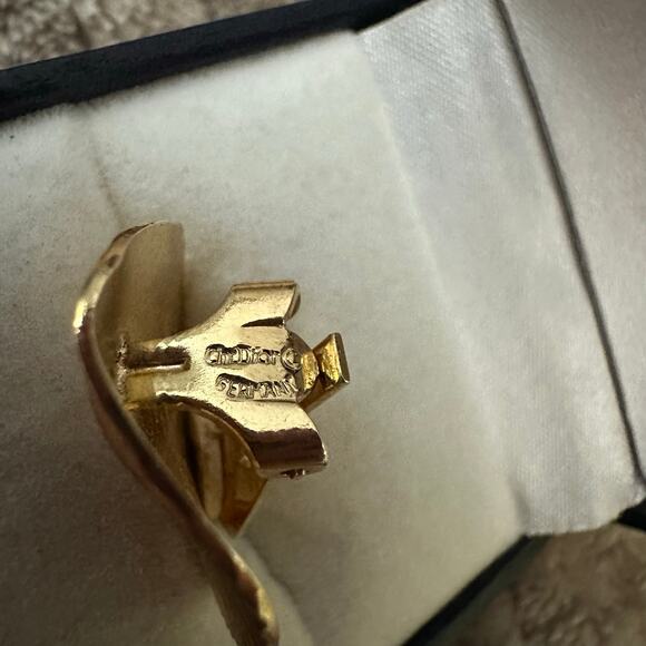 Vintage Christian Dior Germany Gold Tone Clip On Earrings - Picture 4 of 9